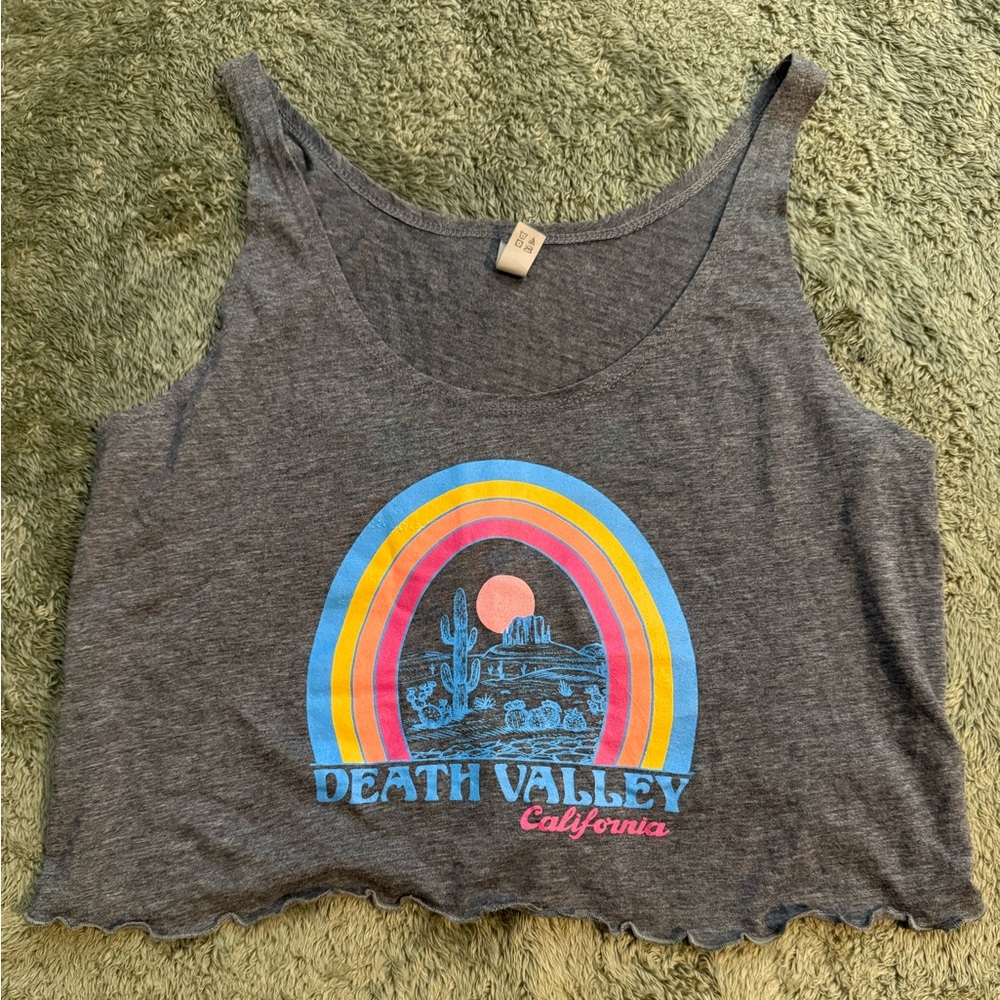 Next Level Apparel Gray Death Valley Crop Top NWOT